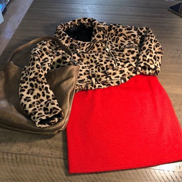 Leopard 🐆 print Moto Crop Jacket by Zara  WOW look 👀 - Picture 1 of 17